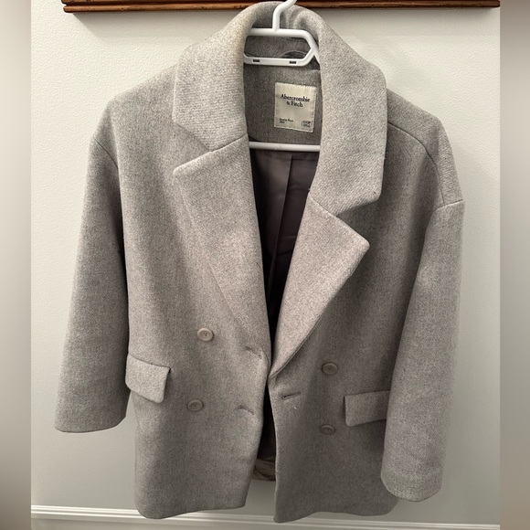 Oversized Abercrombie & Fitch double breasted wool blend coat - Picture 4 of 6